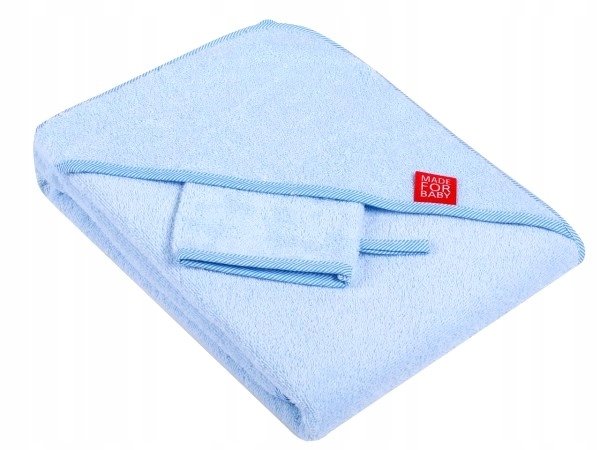 UVIE Okrycie k��pielowe bawe��niane z myjk�� 80X80 CM, niebieskie
