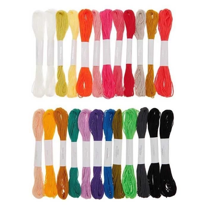 24 bawełniane nici do haftu - Jasne kolory