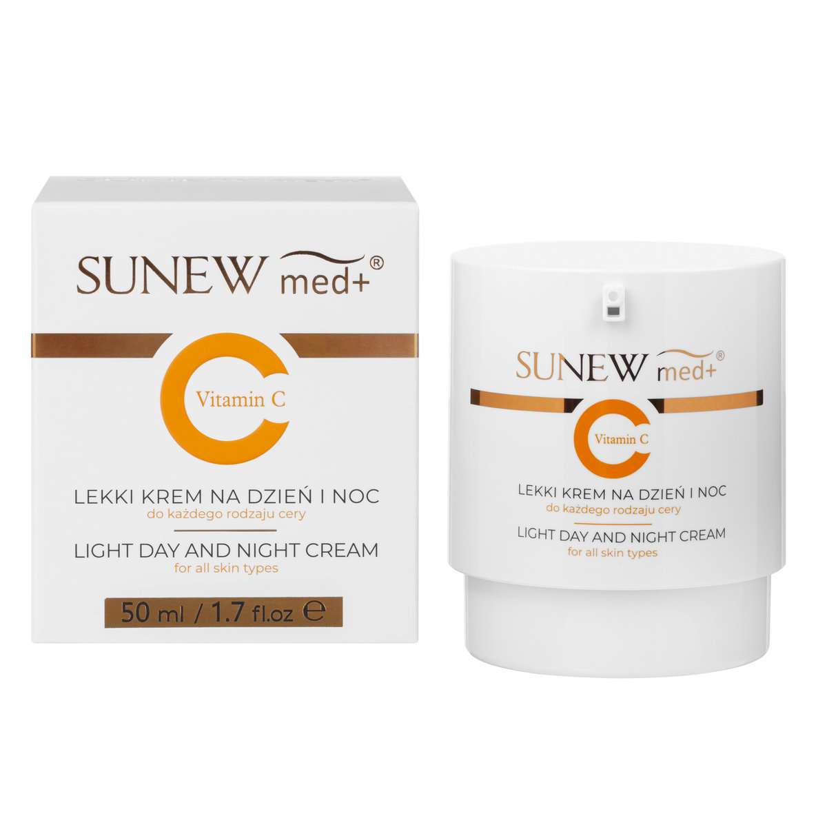 SunewMed+ Lekki krem na dzień i na noc z witaminą C 50ml