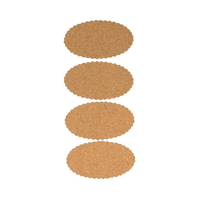 Naklejki korkowe owalne 8 sztuk - Artémio Brown