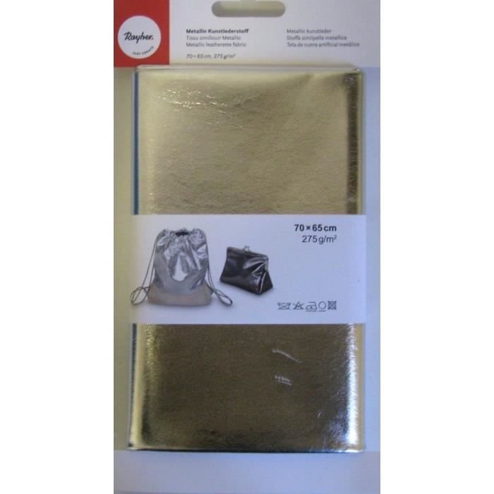 Tkanina ze sztucznej skóry 'Rayher' Błyszczące srebro 70x65 cm