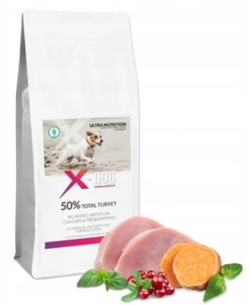 X-DOG ADULT LIGHT INDYK BATATY I ŻURAWINA 12KG