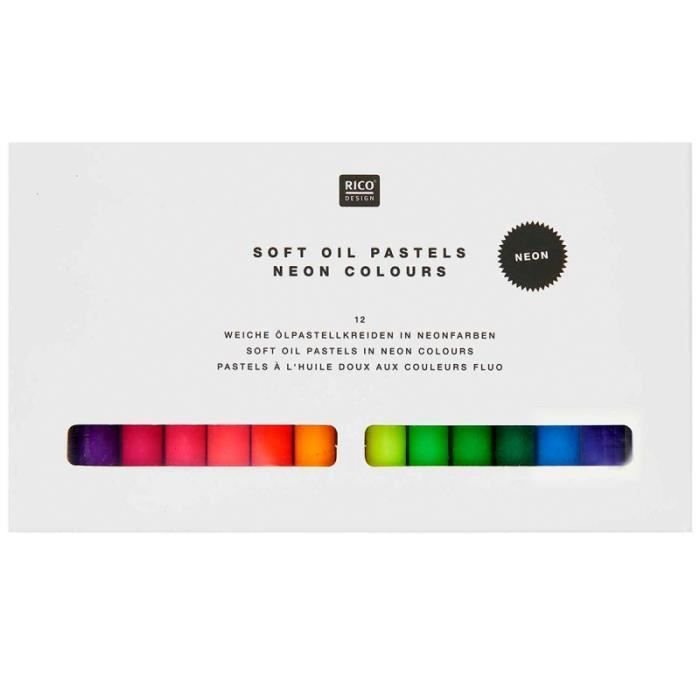 Pastele olejne - Neonowe kolory - 12 szt