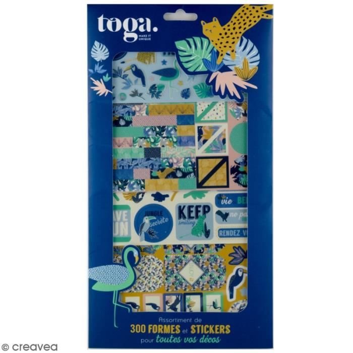 Zestaw do scrapbookingu Kształty i naklejki - Jungle Vibes - 300 szt