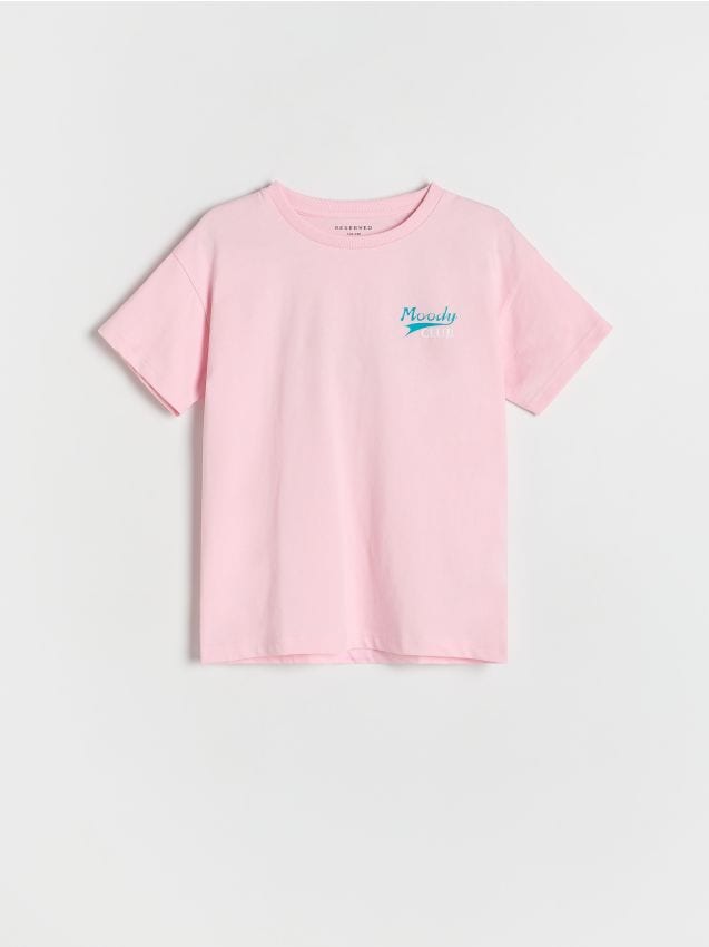 Reserved - T-shirt z nadrukiem - różowy