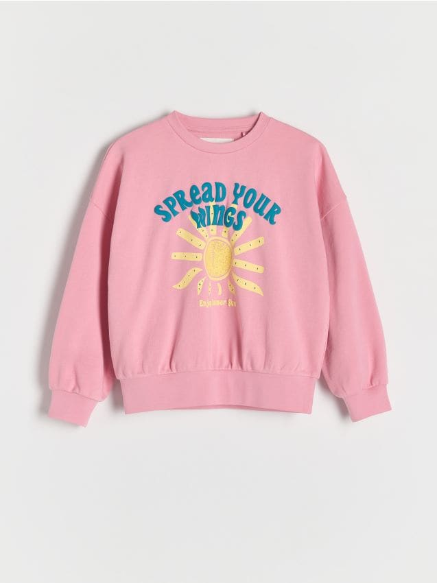 Reserved - Bluza z nadrukiem - różowy