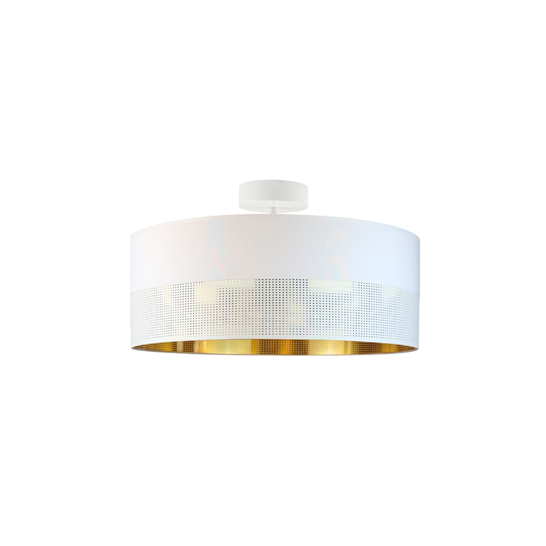 Lampa sufitowa WENECJA GLAM fi - 40 cm - kolor biały ze złotym wnętrzem z ażurem