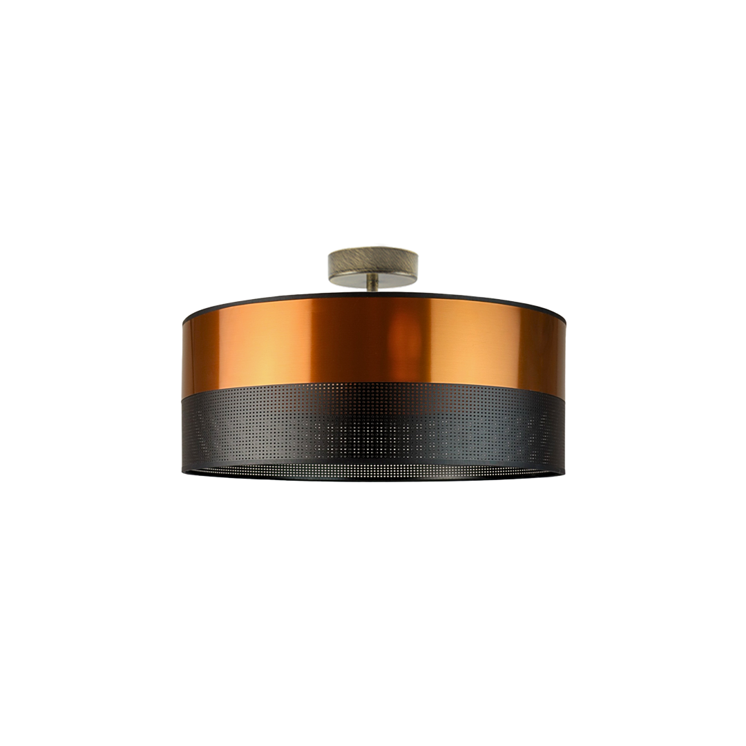 Lampa sufitowa WENECJA GLAM fi - 40 cm - kolor miedziany z czarnym ażurem