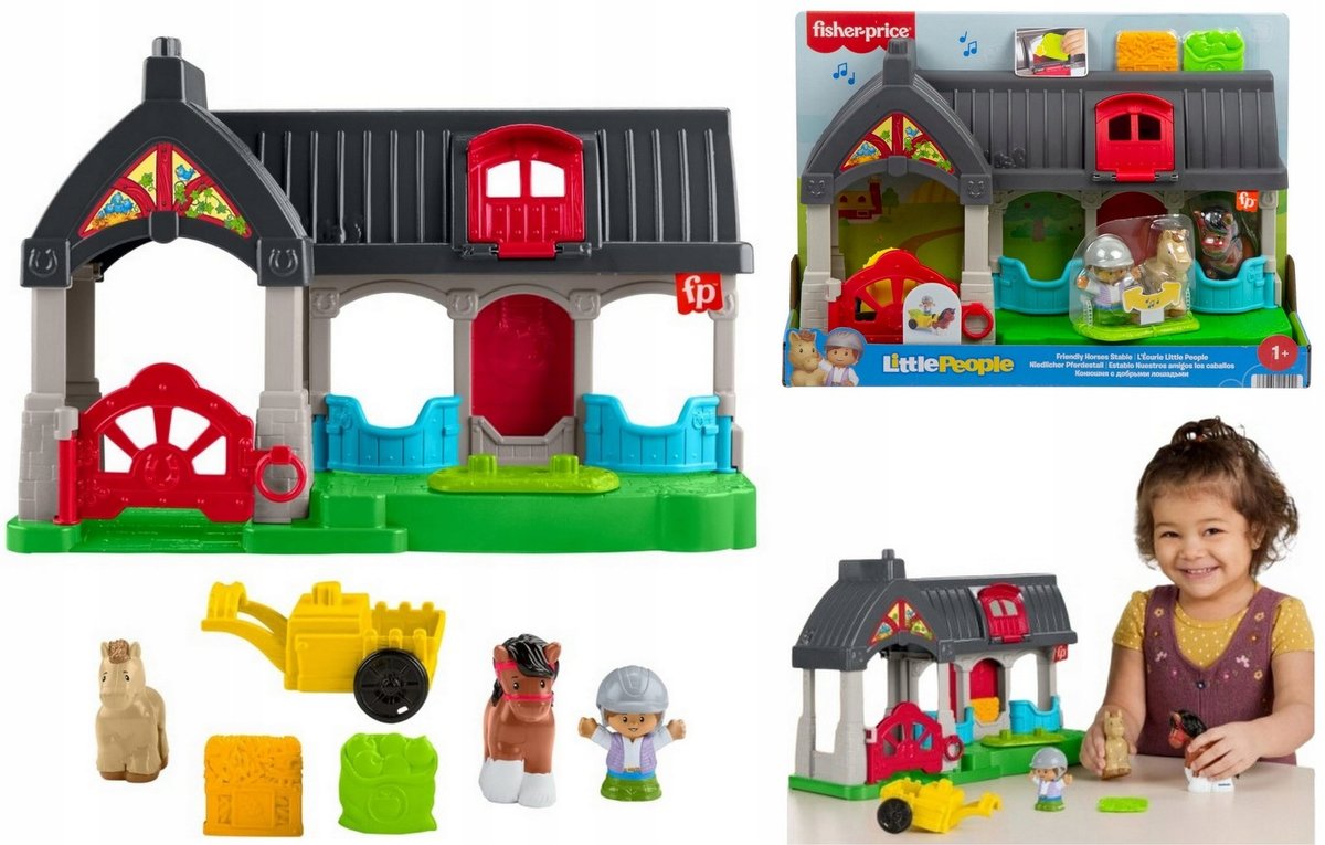 Fisher-Price Little People Stajnia Przyjazne koniki dźwięk+akcesoria HWR84