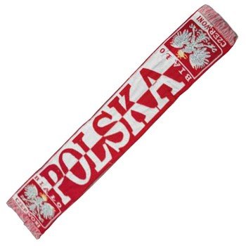 Szalik Euro biało czerwony wzór 2