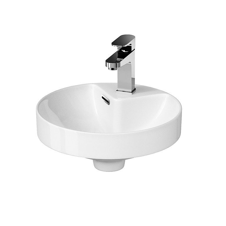 Umywalka wpuszczana w blat Cersanit Crea 38 cm okrągła biały połysk K114-002-PT
