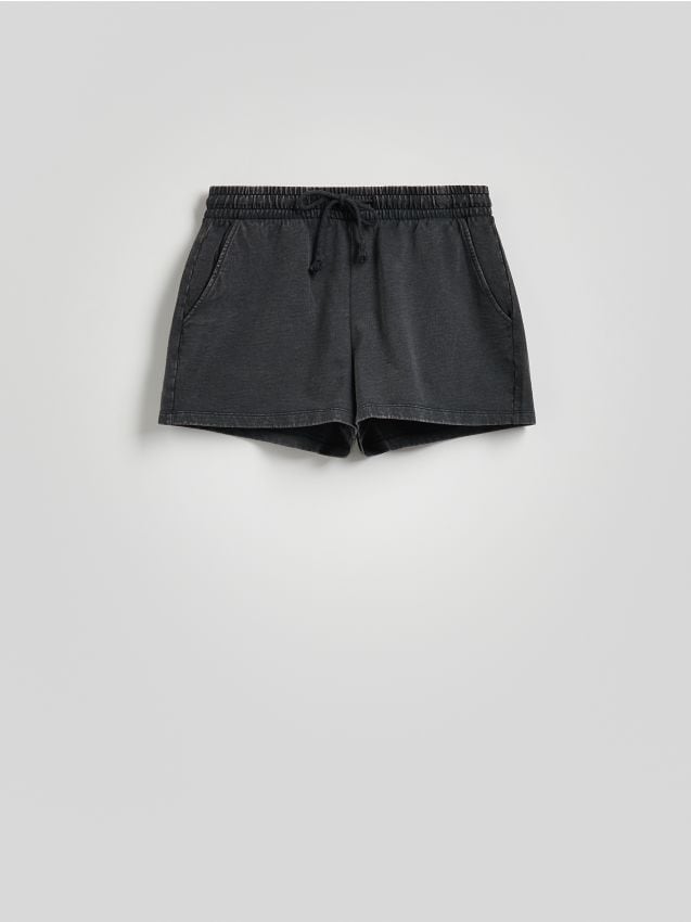 Reserved - Bawełniane szorty - jasnoszary