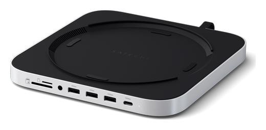Satechi Stand & Hub do Mac Mini/Studio 1x USB-C 3.2 1x USB-A 3.2 2x USB-A 3.0 3,5mm jack port micro/SD NVMe/M.2 SATA SSD ST-GMMSHS