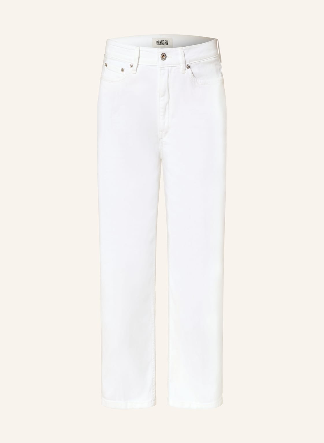 Drykorn Jeansy Cropped Flown weiss
