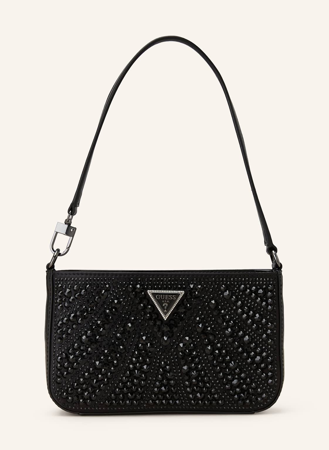 Guess Torebka Beauvoir Mini Z Ozdobnymi Kamykami schwarz