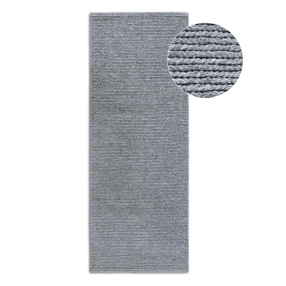 Szary wełniany chodnik tkany ręcznie 80x200 cm Francois – Villeroy&Boch