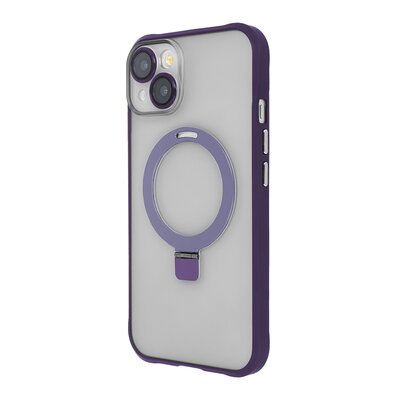 Etui TECTO SHIELD Ring Secure Mag do Apple iPhone 15 Przezroczysto-fioletowy