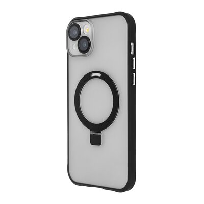 Etui TECTO SHIELD Ring Secure Mag do Apple iPhone 15 Plus Przezroczysty-czarny
