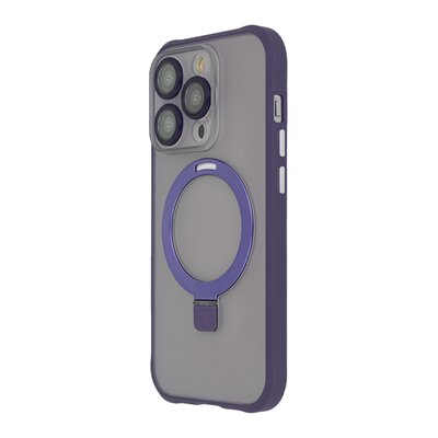 Etui TECTO SHIELD Ring Secure Mag do Apple iPhone 15 Pro Przezroczysto-fioletowy