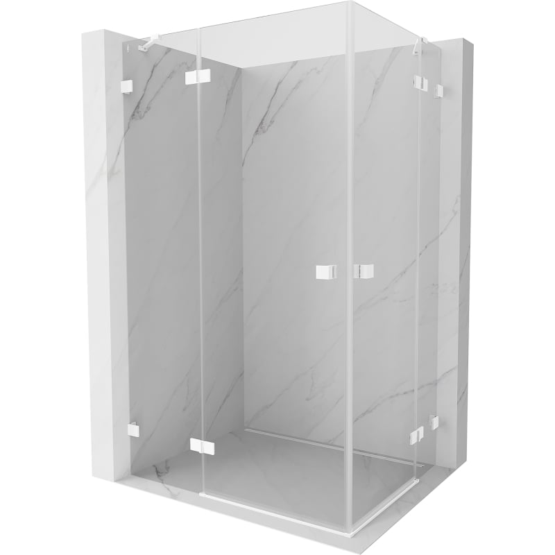 Mexen Lunar Duo kabina prysznicowa uchylna 100 x 80 cm, transparent, biała - 834-100L-080P-20-00