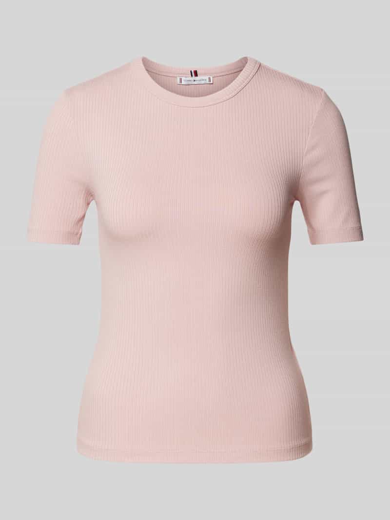 T-shirt z mieszanki wiskozy z okrągłym dekoltem