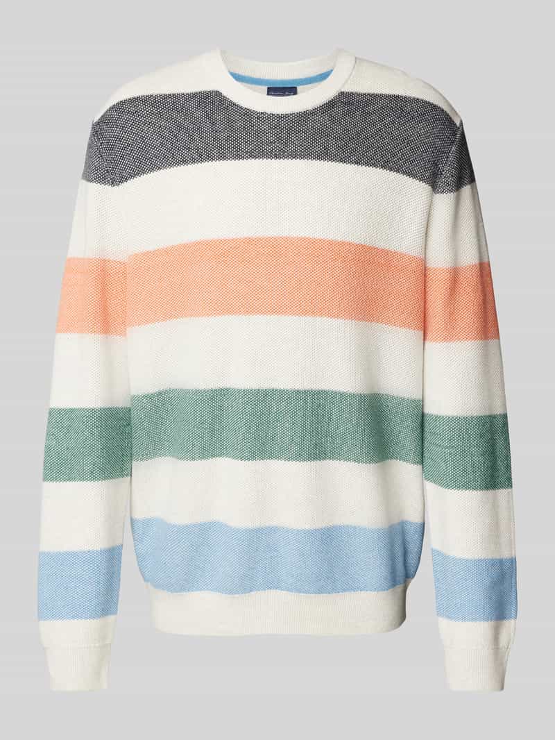 Sweter z dzianiny z okrągłym dekoltem
