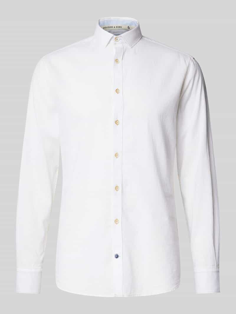 Koszula casualowa o kroju slim fit z kołnierzykiem typu kent