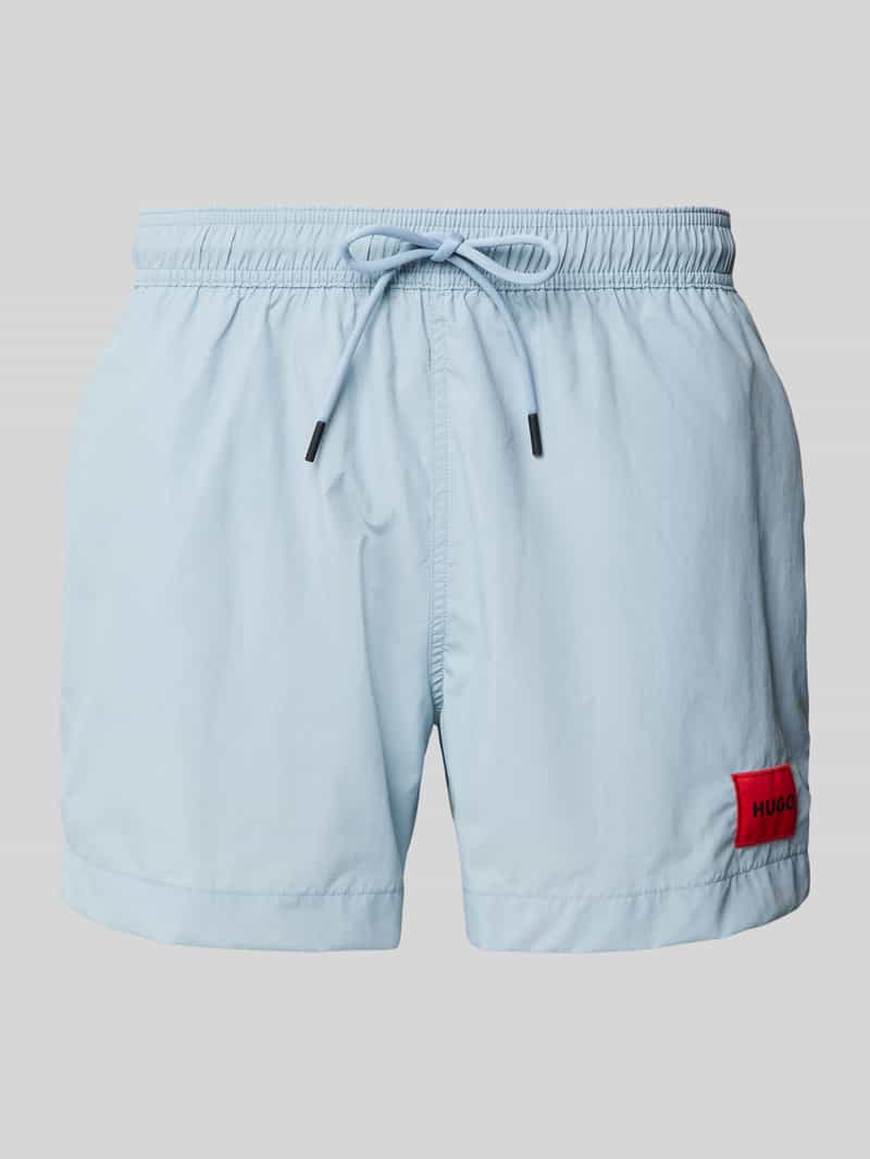 Spodenki kąpielowe o kroju regular fit z naszywką logo model ‘DOMINICA’