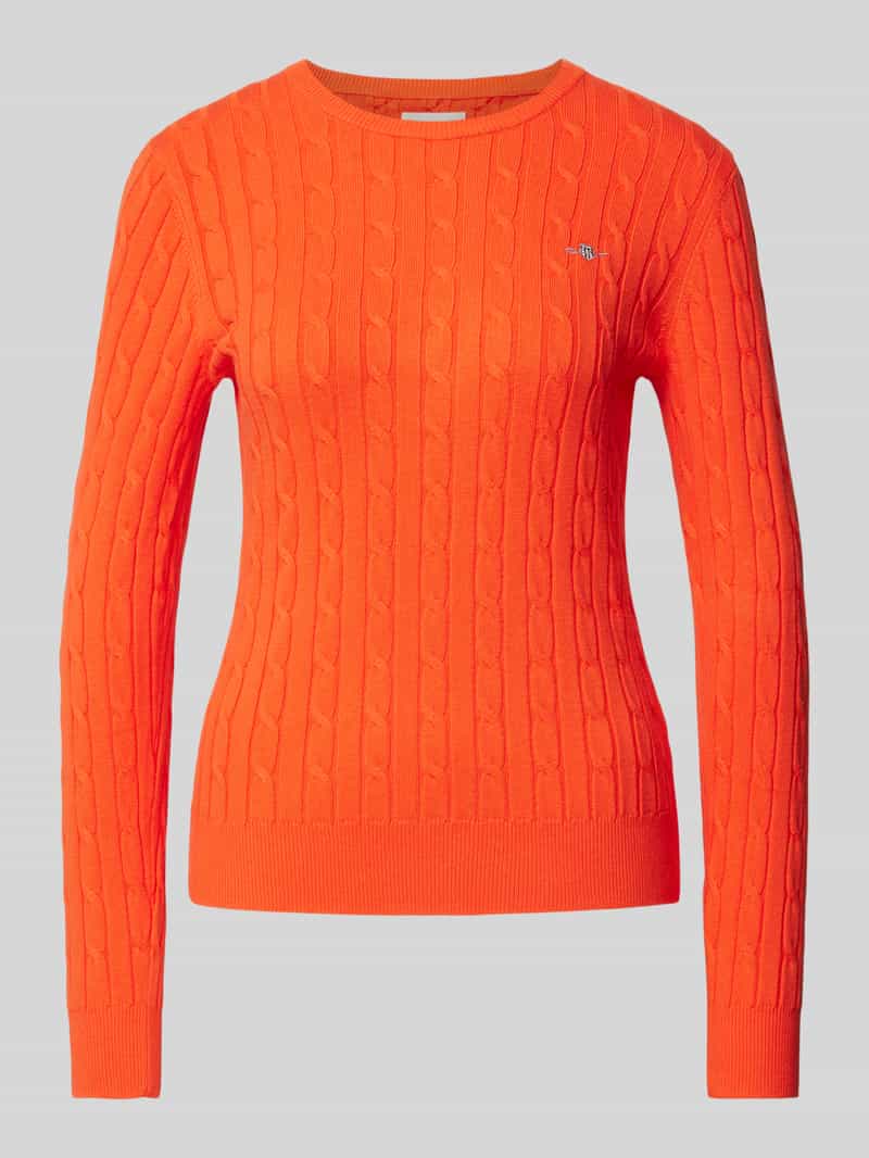 Sweter z dzianiny z wyhaftowanym logo