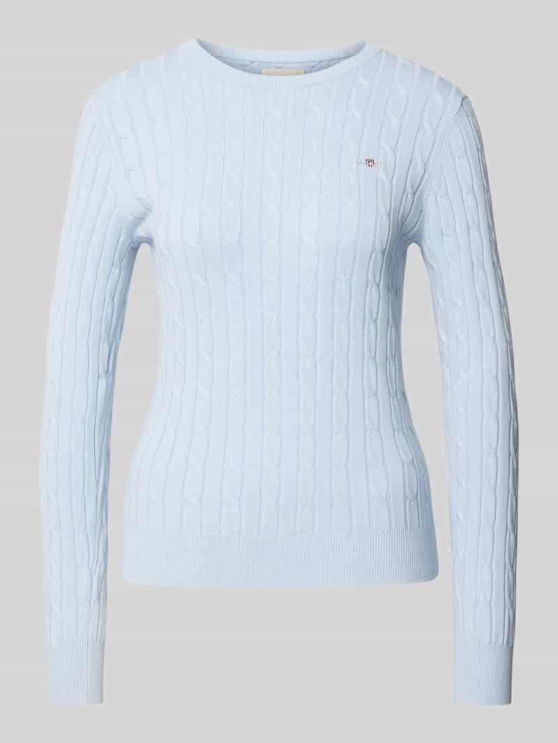Sweter z dzianiny z wyhaftowanym logo