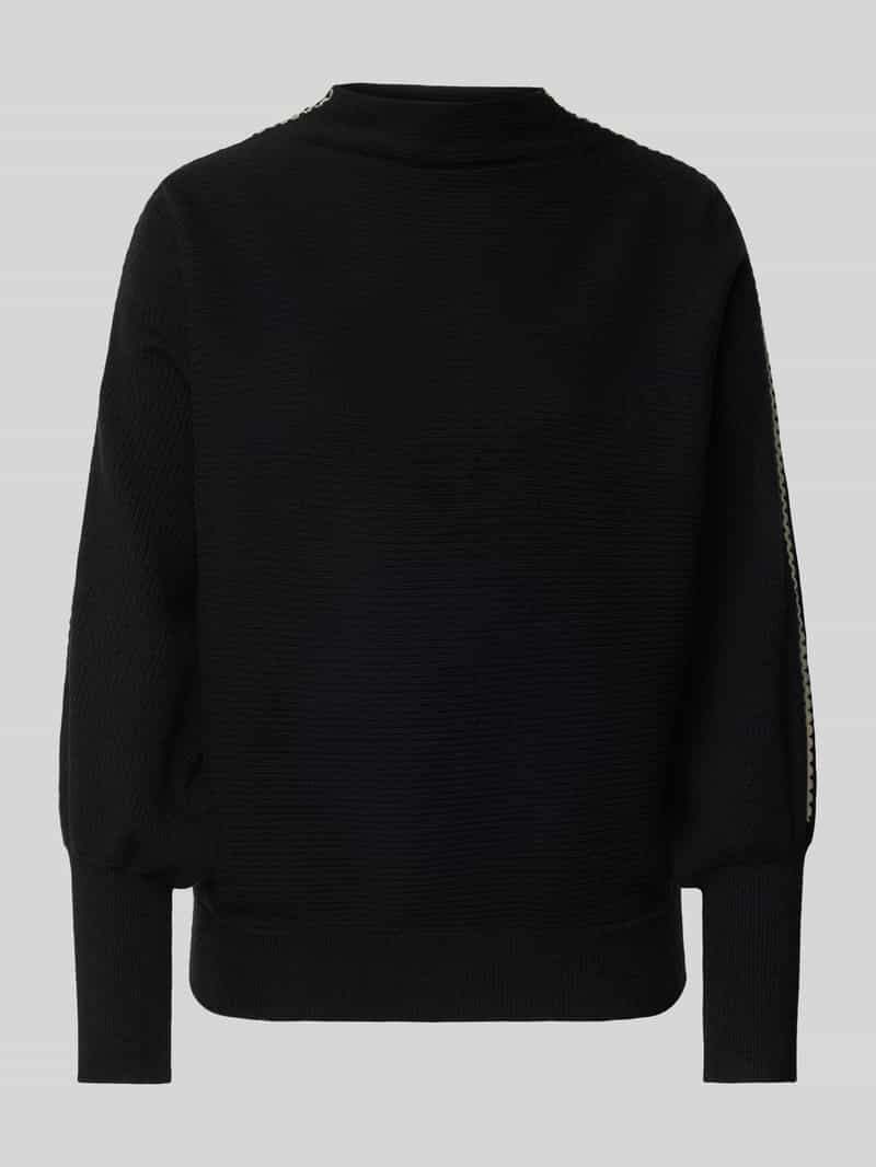 Sweter z dzianiny z mieszanki wiskozy ze wzorem ze stójką