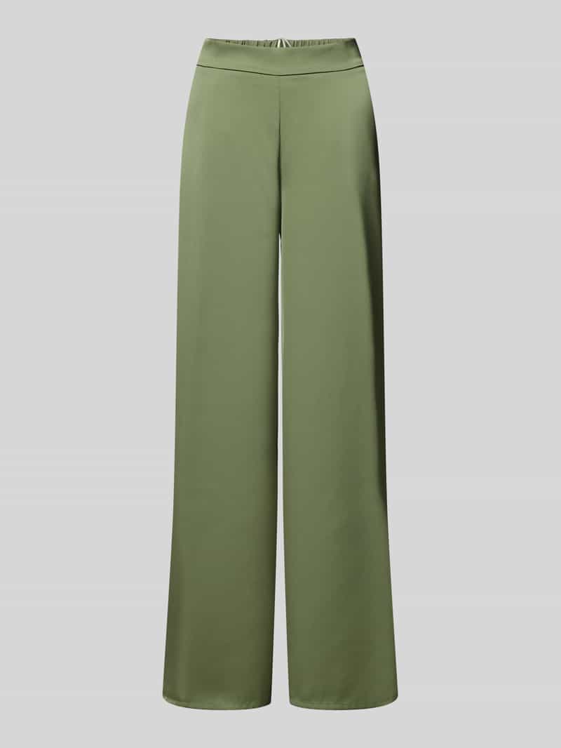 Spodnie materiałowe z szeroką nogawką i elastycznym pasem