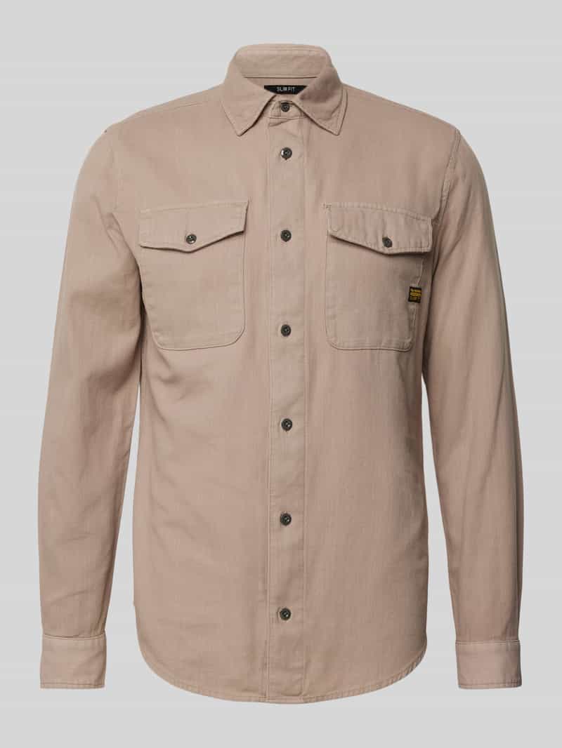 Koszula casualowa o kroju slim fit z kieszeniami na piersi model ‘Marine’