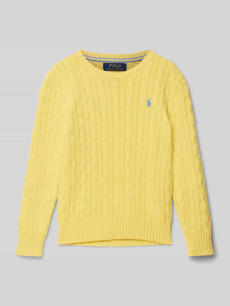 Sweter z dzianiny z wzorem warkocza
