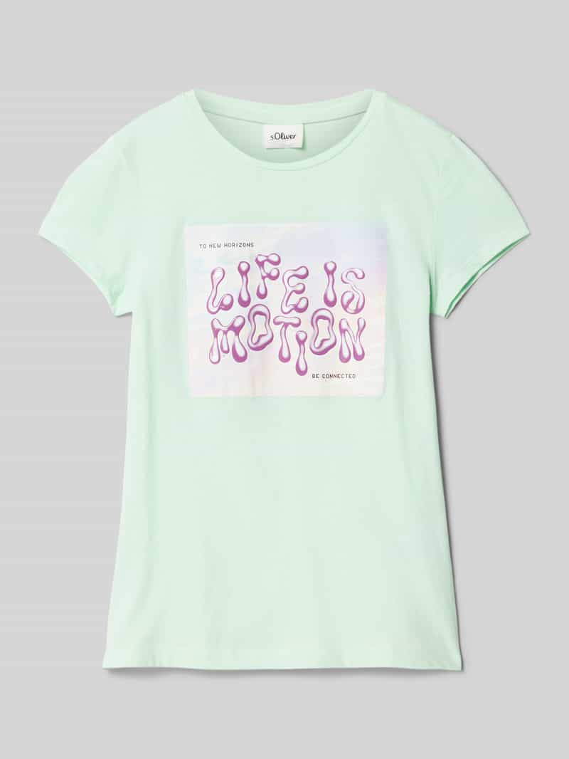 T-shirt o kroju regular fit z czystej bawełny