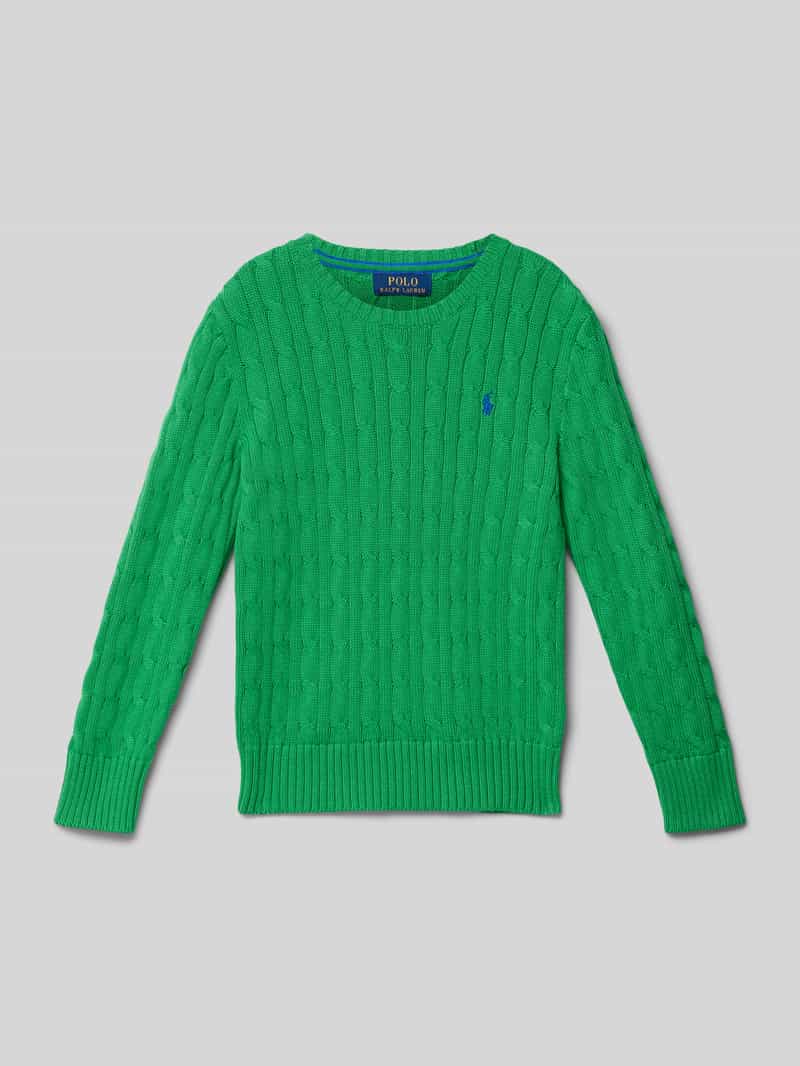 Sweter z dzianiny z prążkowanymi wykończeniami