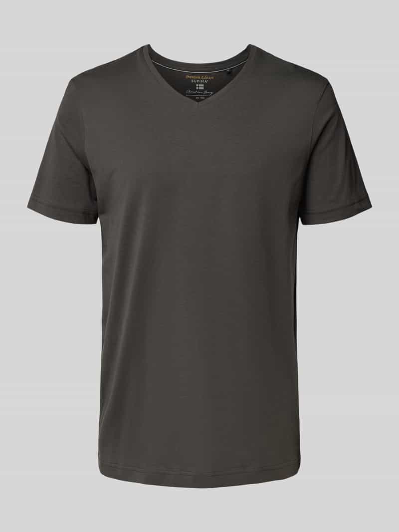 T-shirt z dekoltem w serek