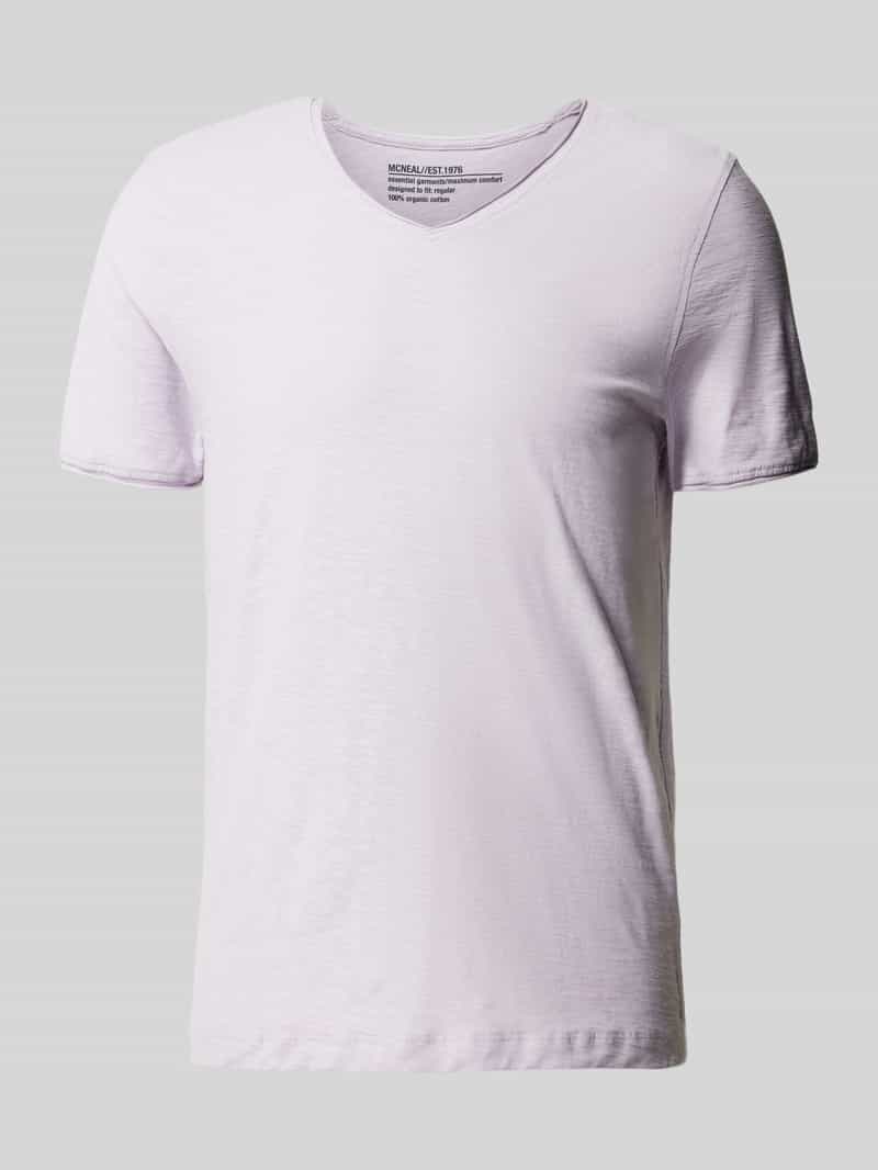 T-shirt z dekoltem w serek
