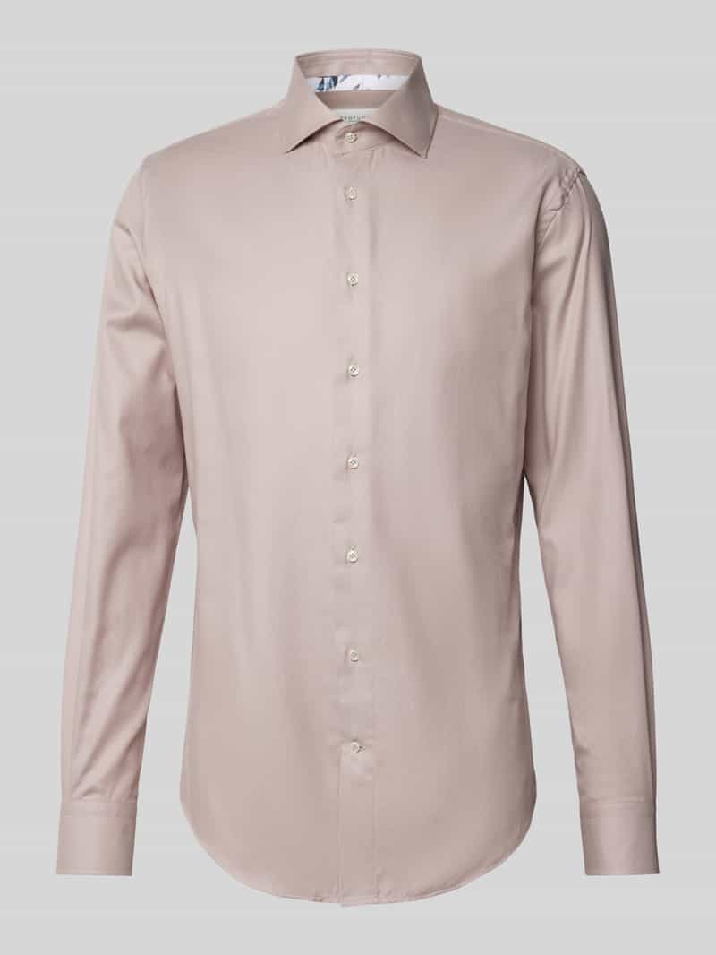 Koszula biznesowa o kroju slim fit z kołnierzykiem typu kent model ‘Cutaway’