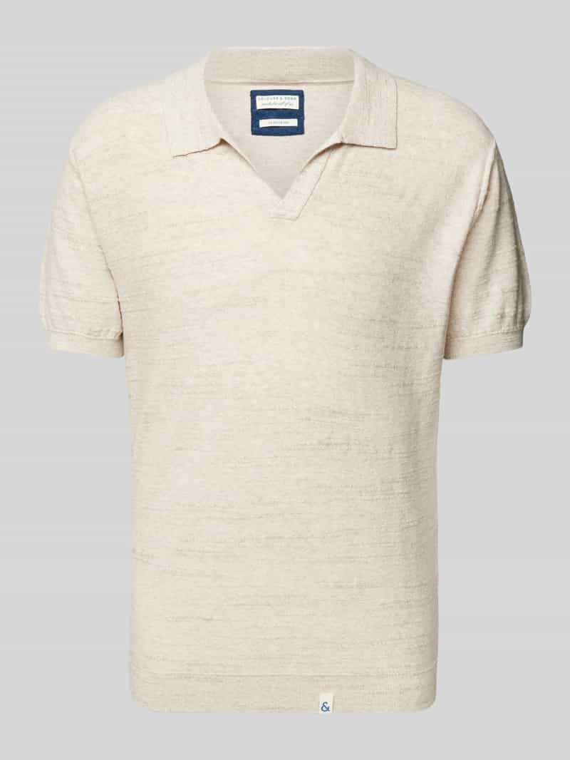 Koszulka polo o kroju regular fit z dekoltem w serek