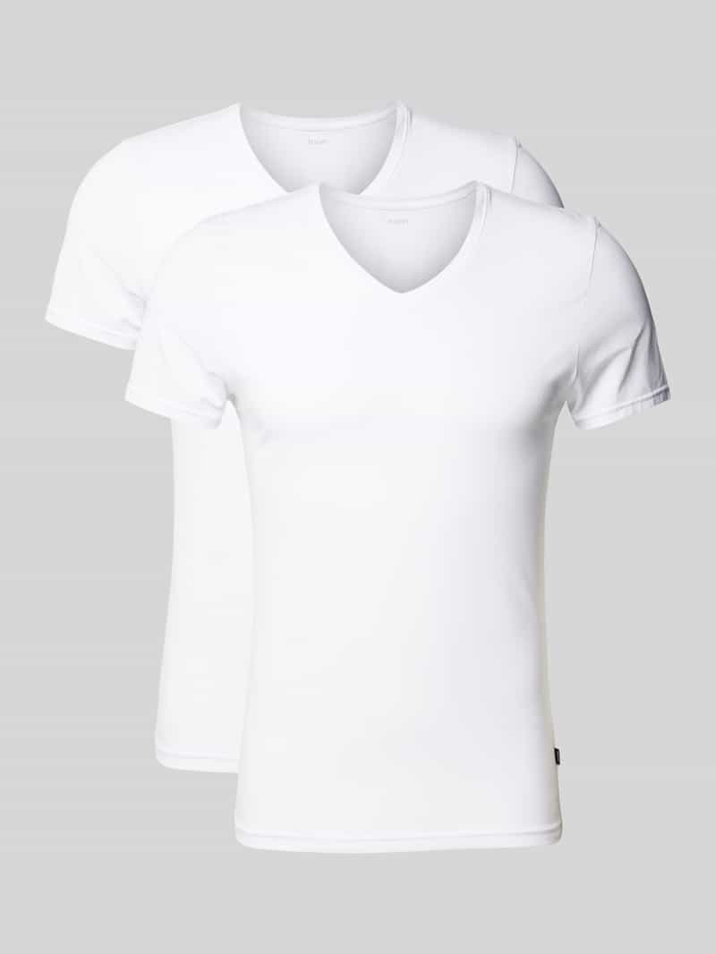 T-shirt z dekoltem w serek w zestawie 2 szt.