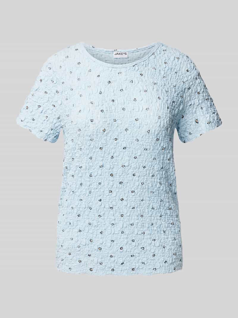 T-shirt z cekinowym obszyciem
