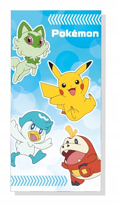 Duży ręcznik bawełniany kąpielowy plażowy 70x140 pokemon pikachu spirgatito