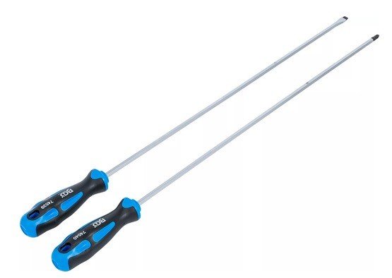 Zestaw wkrętaków długi rowek, rowek krzyżowy PH 2 szt. bgs