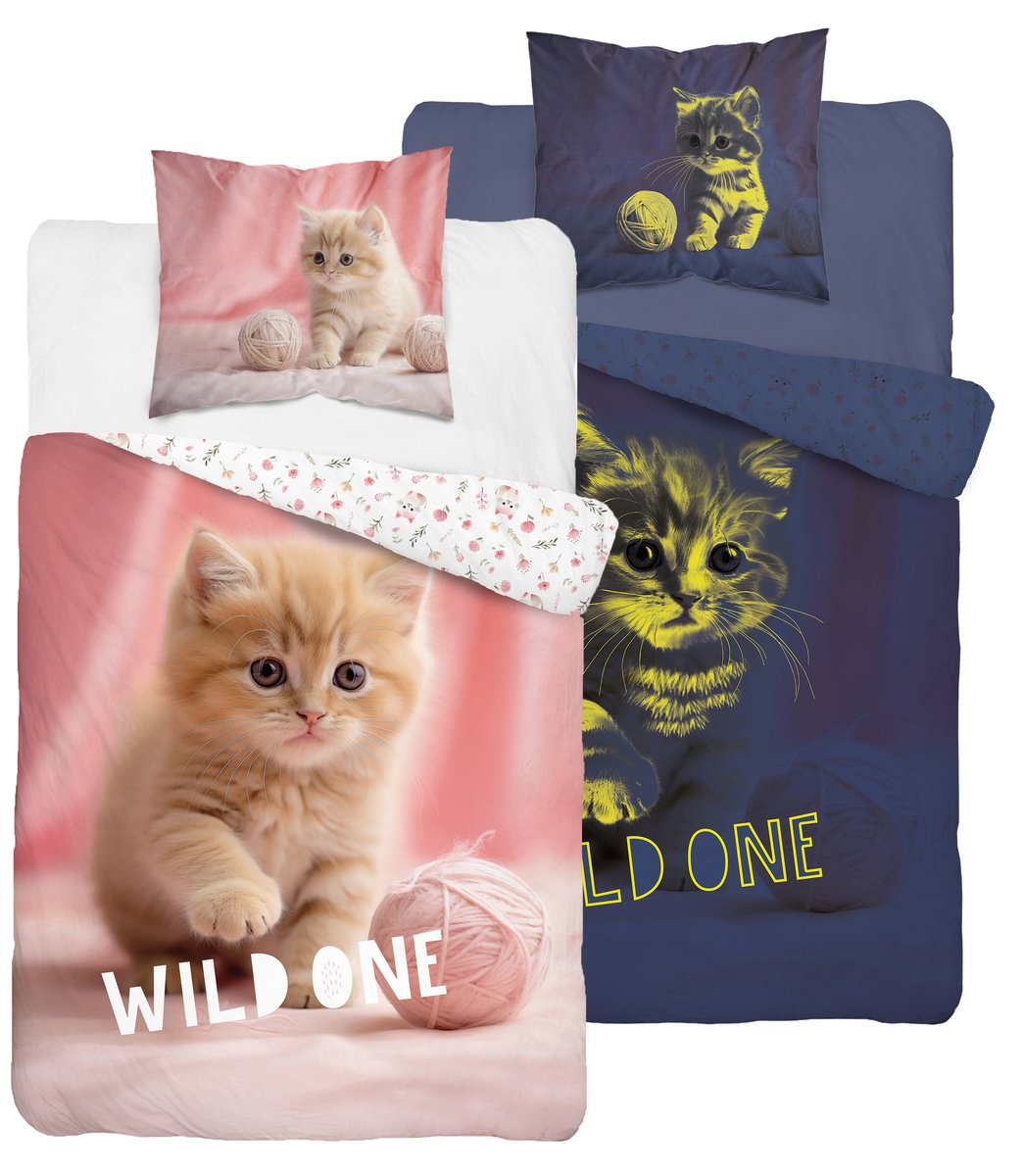 POŚCIEL 140x200 kotki ŚWIECĄCA ŚWIECI kot kotek MŁODZIEŻOWA dziecięca