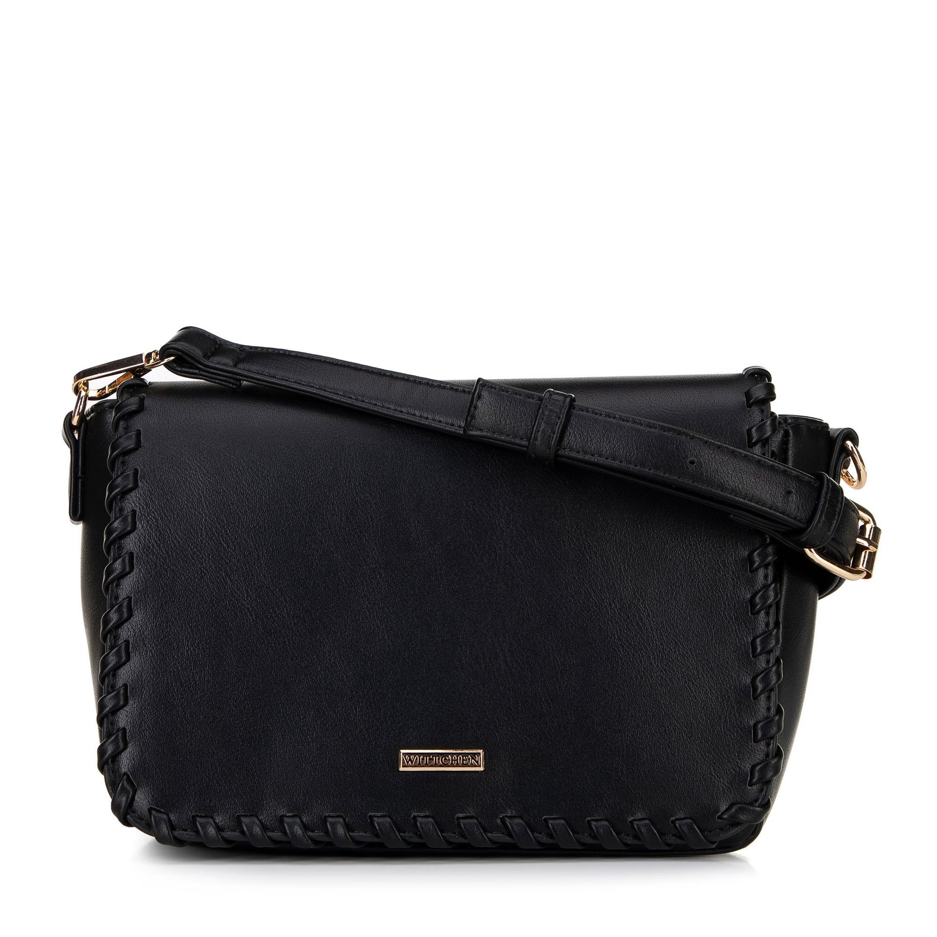 Damska crossbody z obszytą klapą czarna