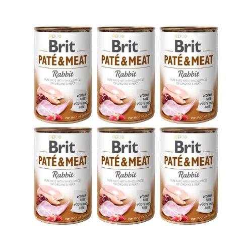 Brit Pate & Meat 6×400g Mokra karma dla psa z królikiem