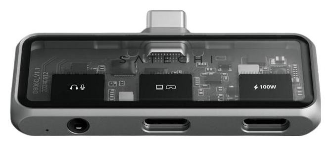 Satechi Mobile XR Hub USB-C 3.2 - mobilny adapter USB-C 1x USB-C 100W PD 1x USB-C DP 1.4 4K@60Hz 1x 3.5mm audio in/out space gray ST-HXRAJM