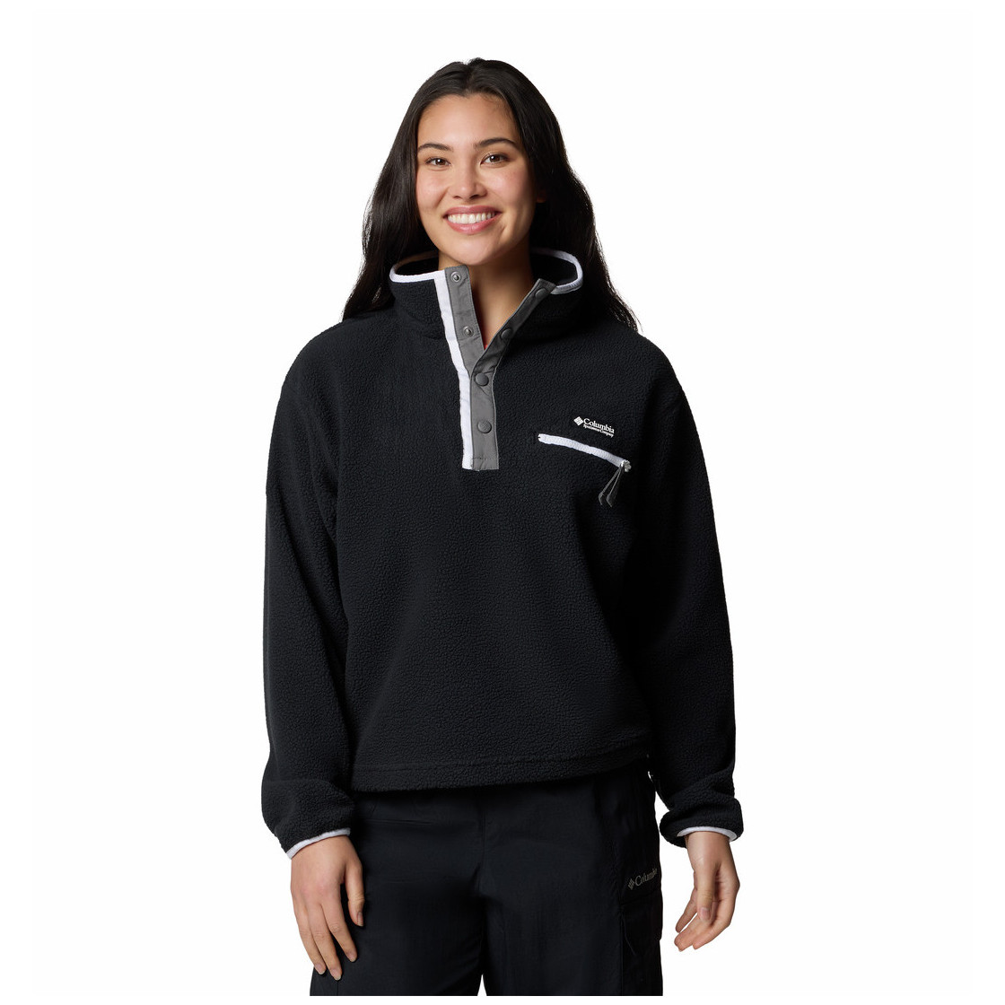 Bluza damska Columbia Helvetia™ II Cropped Half Snap Fleece Rozmiar: L / Kolor: czarny/biały