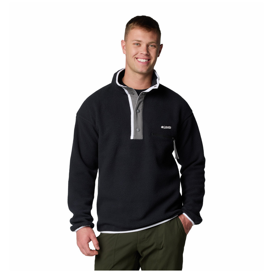 Męska bluza Columbia Helvetia™ II Half Snap Fleece Rozmiar: M / Kolor: czarny/biały